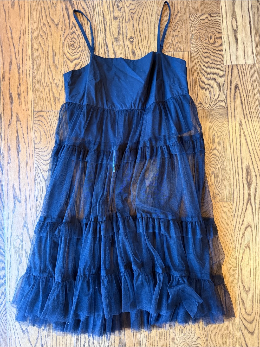 Maeve Black Tiered Tulle Top